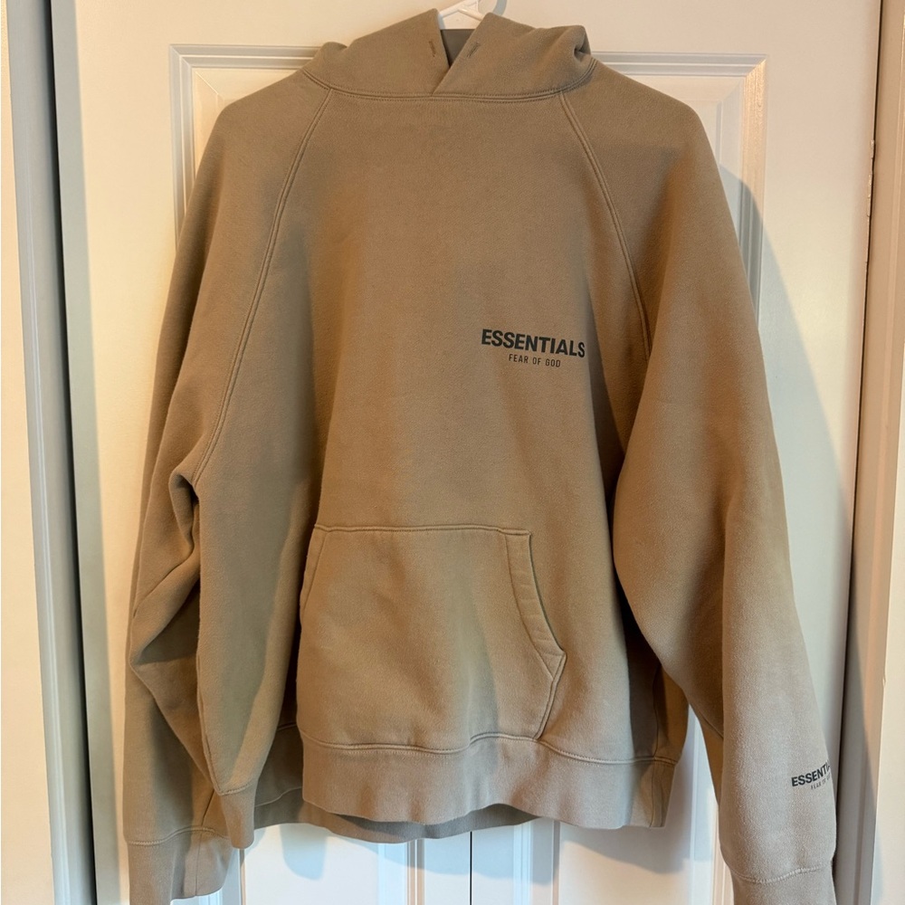 Fear of God Essentials Beige Hoodie